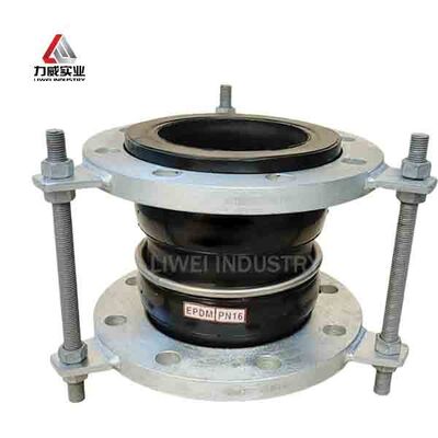EPDM-lichaammateriaal dubbele bol flexibele rubberen verbinding ontworpen met flenzen die afdichting en flexibiliteit garanderen in vloeistoftransportsystemen