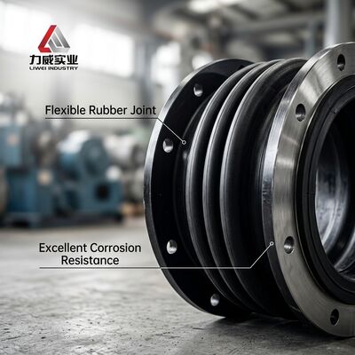 Flexibele rubberkoppeling met enkele bol en flens, tekening beschikbaar, geschikt voor leidingsystemen en apparatuur