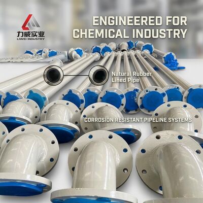 Hoog slijtvastheid Corrosiebestendige rubberen buizen met bekledingsmateriaal Natuurrubber Neopreen EPDM Nitril Voor de chemische industrie